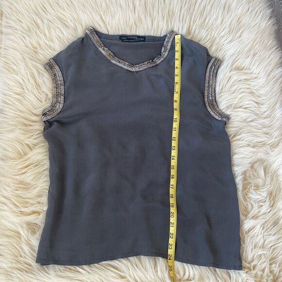 All Saints Axes Silk Blouse Hand Embellished Beaded Sz 4 Urban Designer Luxury - Picture 8 of 9